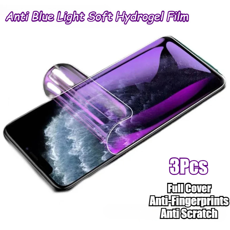 Samsung Galaxy S25/S24/S23 Plus/FE/Edge, 3 miếng HD trong suốt mềm Hydrogel, chống ánh sáng xanh, chống vân tay, bảo vệ màn hình điện thoại