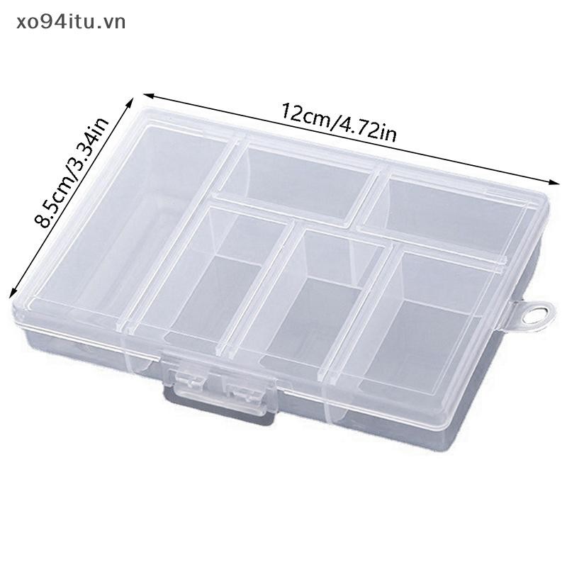 XOITU Di Động Trong Suốt Hình Chữ Nhật 6 Lưới Hộp Bảo Quản Cho Nút Hạt Hộp Đựng Thuốc Hộp Đựng Trang Sức Hộp Trưng Bày VN