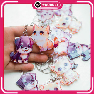 Standee Hình thú cưng cute - Móc Khóa Mica xinh xắn