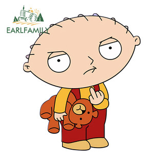 EARLFAMILY Họ Guy Stewie Griffin Xe Dán Anime Tủ Lạnh Ván Trượt Thân PVC Decal Sáng Tạo Chống Trầy Xước Đồ Họa Chống Thấm Nước
