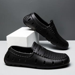 Giày Sandal Mùa Hè Đi Biển Dép Chống Trơn Trượt Thoáng Khí Lái Xe Giày Lỗ Nam Rỗng Thoáng Khí Một Chân