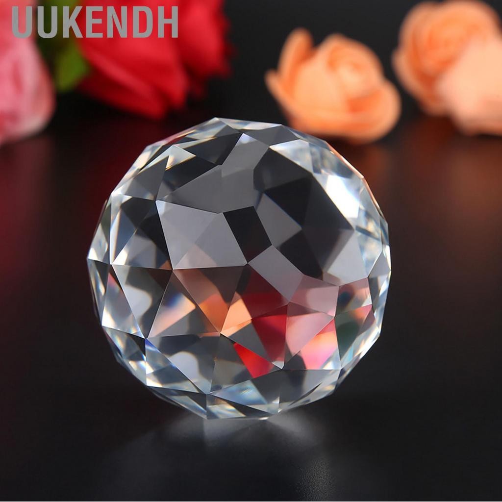 Uukendh Uukendh-vn Clear Cry Crystal Glass Ball 60/80mm mờ mặt hình cầu hình cầu hình cầu Suncatcher Trang trí khách sạn Trang trí phần cứng phần cứng (60mm/2.36in)