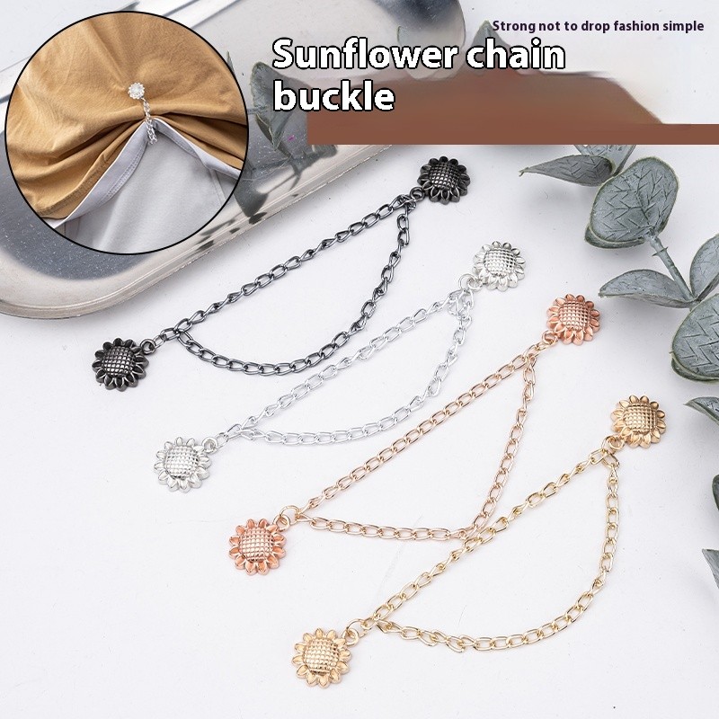 Dây chuyền hướng dương khóa từ tính áo thun viền ngắn hiện vật khuy măng sét phụ kiện tay áo quần cố định kẹp giữ miệng