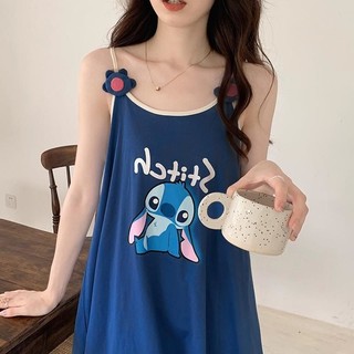 Váy in hình Stitch hoạt hình, phù hợp mặc ở nhà hoặc đi chơi