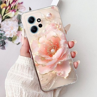 Dành Cho Xiaomi Redmi Note 12 4G Vỏ Hoa Cẩm Thạch Sang Trọng Bướm Silicon Mềm Mỏng TPU Dành Cho Xiomi Redmi Note12 4G Ốp Lưng