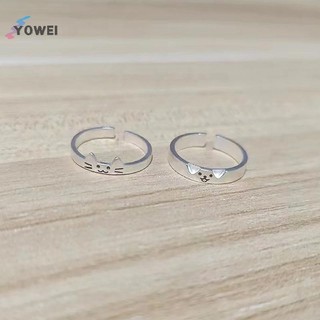 YOWEI Thời Trang Có Thể Điều Chỉnh Mở Đầu Chó Cặp Đôi Nhẫn Dành Cho Nữ Đa Năng Dễ Thương Chồng Lên Nhau Đeo Nhẫn Phụ Kiện Trang Sức Quà Tặng VN