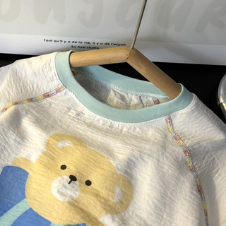(6m-15Yrs) Bộ Đồ Ngủ Trẻ Em Điều Hòa Quần Áo Hàn Quốc In Hình Hoạt Hình Unisex Trẻ Em Đồ Ngủ
