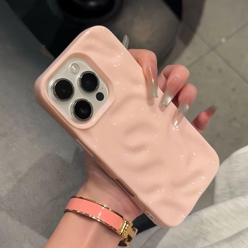 Ốp điện thoại mềm hình sóng silicon mềm sang trọng cho iPhone 16 Pro Max 15 Pro 14 13 12 11 Plus Ốp lưng chống sốc kẹo