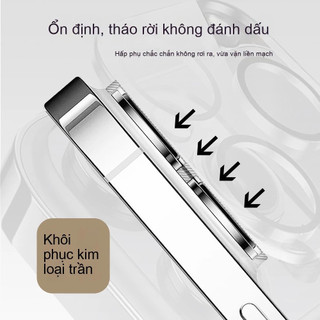 Kính bảo vệ camera iPhone kính cường lực 9H chống trầy viền lấp lánh cho iPhone 17 Air 16 15 14 13 12 11 Pro Max