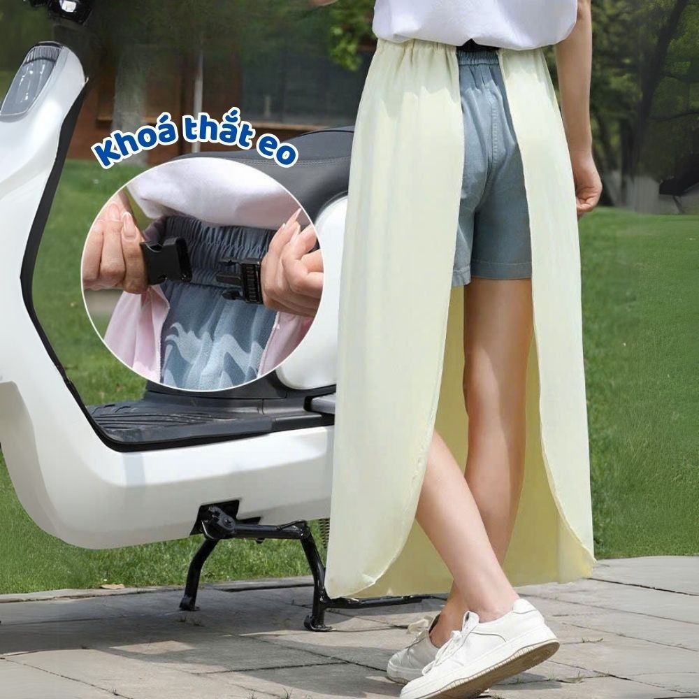 Váy Quây Chống Nắng Nữ Co Giãn 4 Chiều Chất Liệu Băng Lụa Lạnh Mát Mẻ Lưng Đai Chun Freesize