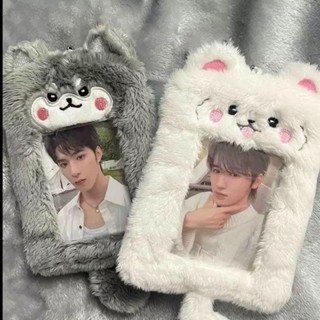 WOOLYNOOK Photocard, Hộp đựng thẻ ảnh gấu / thỏ / gà con sang trọng, Phim hoạt hình chất lượng cao Hình ảnh thần tượng đa chức năng dễ thương Vỏ bảo vệ Quà tặng
