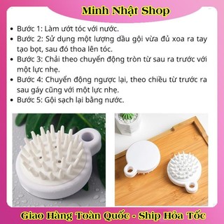 [1chiếc] Lược gội đầu silicon mát xa da đầu, giảm rụng kích thích mọc tóc