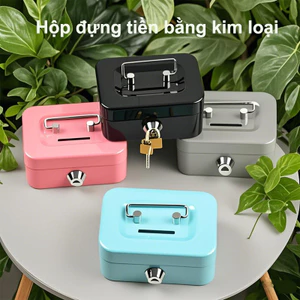 Hộp kim loại tiết kiệm,Hộp đựng tiền bằng kim loại，Hộp đựng tiền khóa，Hộp khóa an toàn Mini Money Bank