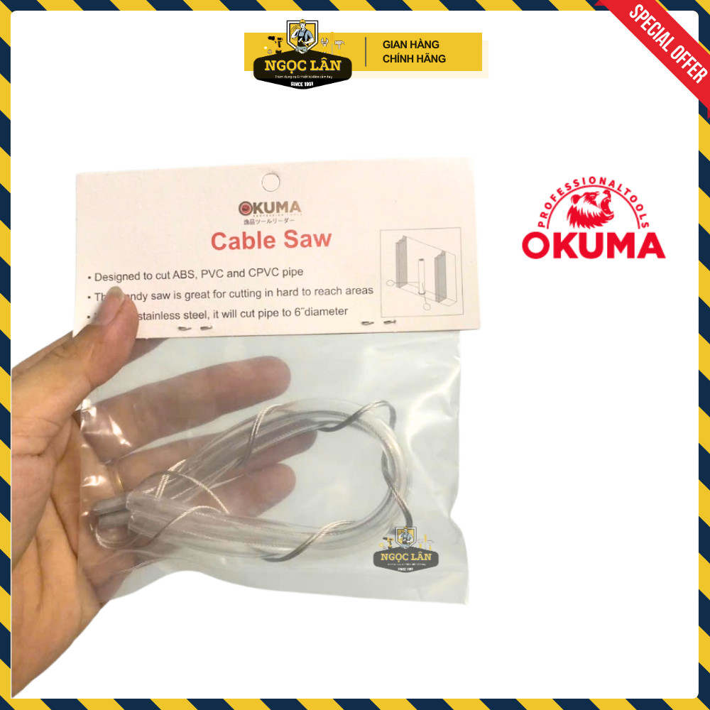 [Cao cấp] Dây cắt ống nước OKUMA chuyên dùng cắt ống khu vực chật hẹp (cắt ống phi đến 150mm)