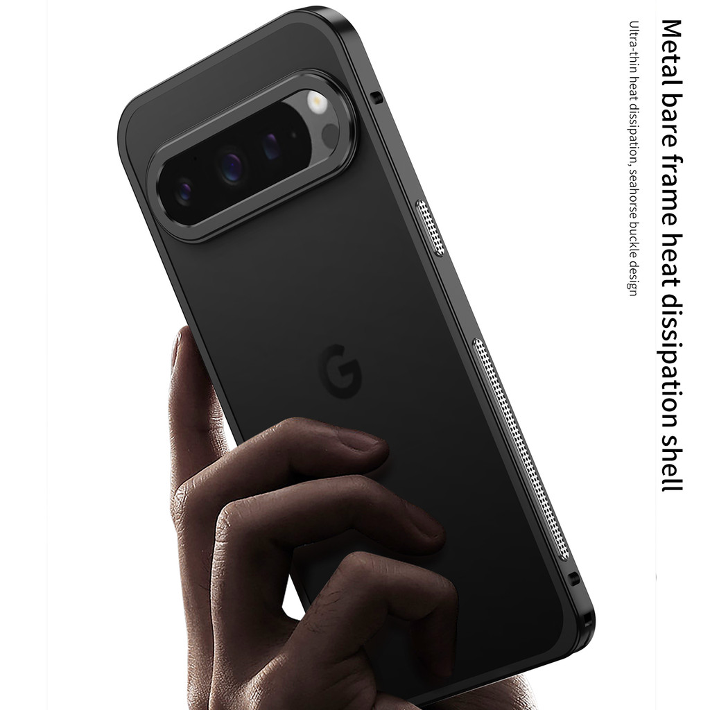 Dành Cho Google Pixel 8 9 10 Pro XL 9A 9pro Khung Hợp Kim Nhôm Hàng Không Ốp Lưng Điện Thoại Ống Kính Kim Loại Tản Nhiệt Vỏ Chống Sốc