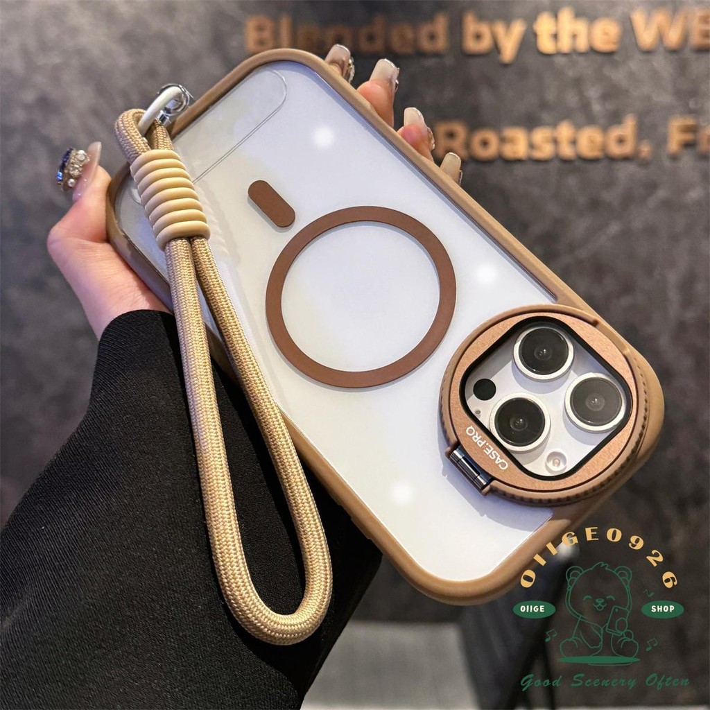 [Vỏ dây buộc] Giá đỡ gấp ống kính Vỏ điện thoại từ tính iphone16 Pro Max 15 14 13 12 11 cho vỏ iPhone vỏ mềm TPU chống sốc