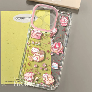 Ins Hàn Quốc Vỏ Trong Suốt Cherry Kitty Dễ Thương Tương Thích Cho iPhone 11 16 15 14 13 12 Pro Xs Max XR X 7 8 6 6s Plus SE Vỏ Điện Thoại TPU Mềm Hoạt Hình Cô Gái Vỏ Bảo Vệ Vỏ Chống Sốc
