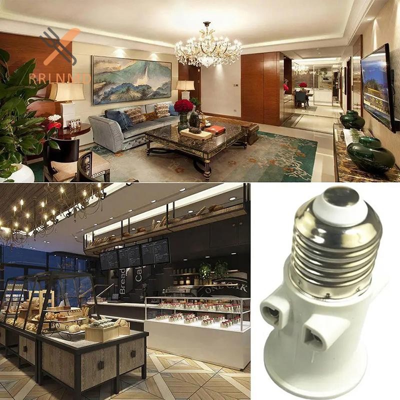 RRLNMD E27 Chia Đầu Ngọn Lửa Chuyển Đổi Cắm Kết Nối E27 Bóng Đèn Adapter Giá Đỡ Đèn Đế Ổ Cắm Chuyển Đổi Phụ Kiện Chiếu Sáng MỚI