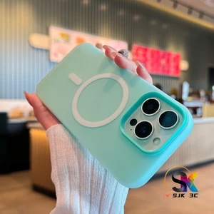 Ốp Silicon 2 Trong 1 Từ Tính Cho iPhone 16 Pro Max / 15 / 14 / 13 / 12 / 11 Pro Max Vỏ Bảo Vệ Chống Trơn Trượt Chống Sốc Mờ