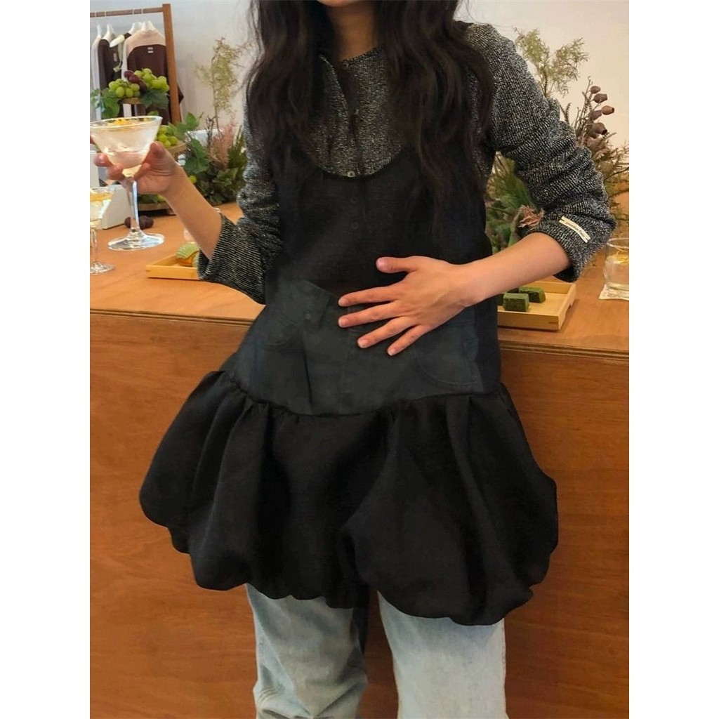 Milyfashion See-Through Top Đen Cổ Chữ u Lưới Bud Lớp Sling