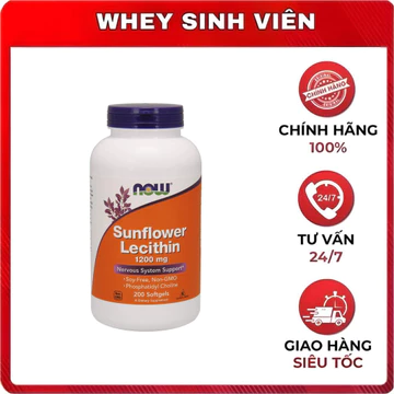[Chính hãng] Viên uống hỗ trợ giảm tắc tia sữa NOW Sunflower Lecithin 1200mg (100 viên) tại WheySinhVienVn 2