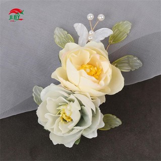 Kẹp Tóc Hoa Lụa Bên & Quần Áo Trung Quốc Mũ Đội Đầu Cho Trẻ Em