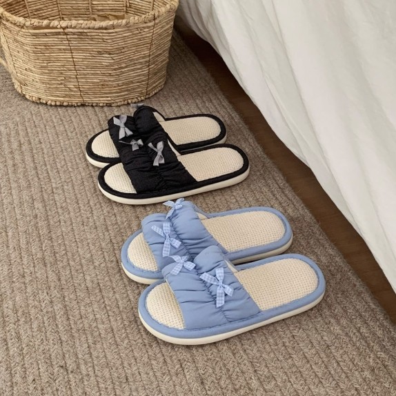 XIXITIAO Dép Vải Lanh Cotton Nữ Xuân Hè Thời Trang Nhật Bản Giày Sàn Phòng Ngủ Thoáng Khí