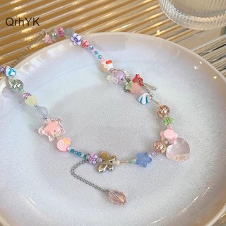 Nhà Máy Thời Trang Y2K Kẹo Vòng Cổ Nữ Cô Gái Ngọt Ngào Dễ Thương Choker Nhiều Màu Sắc Dệt Tay Đính Hạt Ngắn Clavicl Dây Xích QrhYK