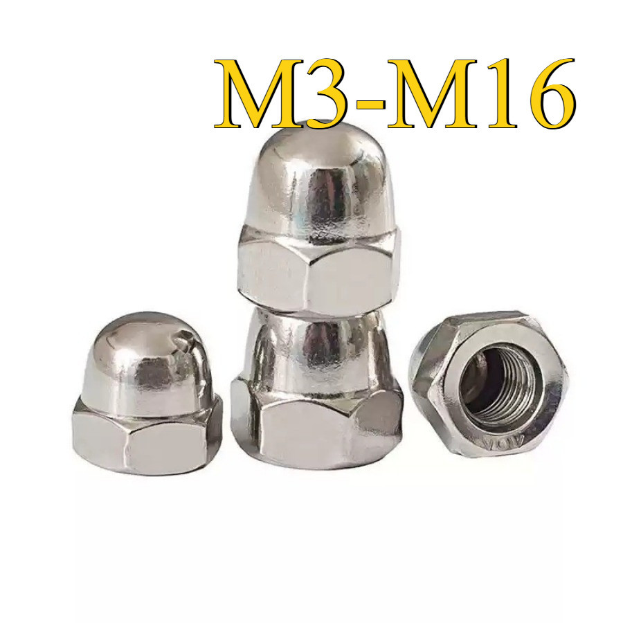 Nắp Tán bầu, Đai ốc mũ, đai ốc chỏm cầu inox 304 loại đai ốc M3 / M4 ...