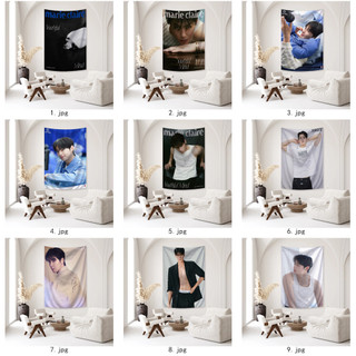 CHA EUN WOO Tấm thảm Polyester in một mặt, Tấm thảm ngôi sao, Trang trí nền nhà cửa, Vật dụng làm đẹp căn phòng (có kẹp)