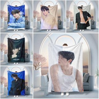 Chăn ngôi sao CHA EUN WOO Chăn Flannel in một mặt Chăn điều hòa không khí Hàng gia dụng