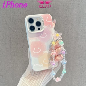 dây tay Ốp lưng iPhone Nụ cười cho 16 15 14 13 12 11 Pro Pro Max 6 6S 7 8 Plus X XS XR XS Max SE Ốp lưng TPU mềm