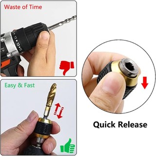 Giá đỡ mũi khoan phát hành nhanh 60mm Thanh nối dài tự khóa với chuôi lục giác 1/4 Inch Bộ chuyển đổi mũi tuốc nơ vít cho máy khoan điện hoặc dụng cụ cầm tay thép không gỉ từ tính đa năng