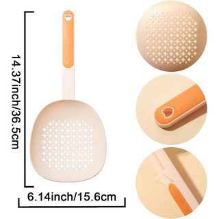 Bếp Lọc Thìa Silicon Chịu Nhiệt Có Rãnh Skimmer Có Tay Cầm Dài Để Chiên Thoát Nước Sử Dụng Nấu Ăn nhựa silicone đa năng an toàn phù hợp dùng cho gia đình căn hộ văn phòng và không gian nhỏ