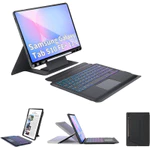 Hộp đựng bàn phím thần kỳ có đèn nền nổi cho Samsung Tab S10 FE Plus 13.1 2025, Vỏ bàn phím đa cảm ứng có đèn nền nhiều màu cho Tab S11 / S10 + / S9FE + / S9 + / S8 + / S7 + / S7 FE / A11 + / A9 + — ảnh 1