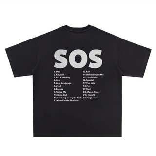SZA Solana In Hình Áo Thun Phong Cách Mỹ Nặng 270g Cotton Nguyên Chất Tay Ngắn SOS Album Cover Rời Phố Nam Nữ