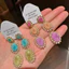 Tính khí đẹp Phong cách mới Zircon Thời trang Bông tai sang trọng nhẹ nhàng thanh lịch