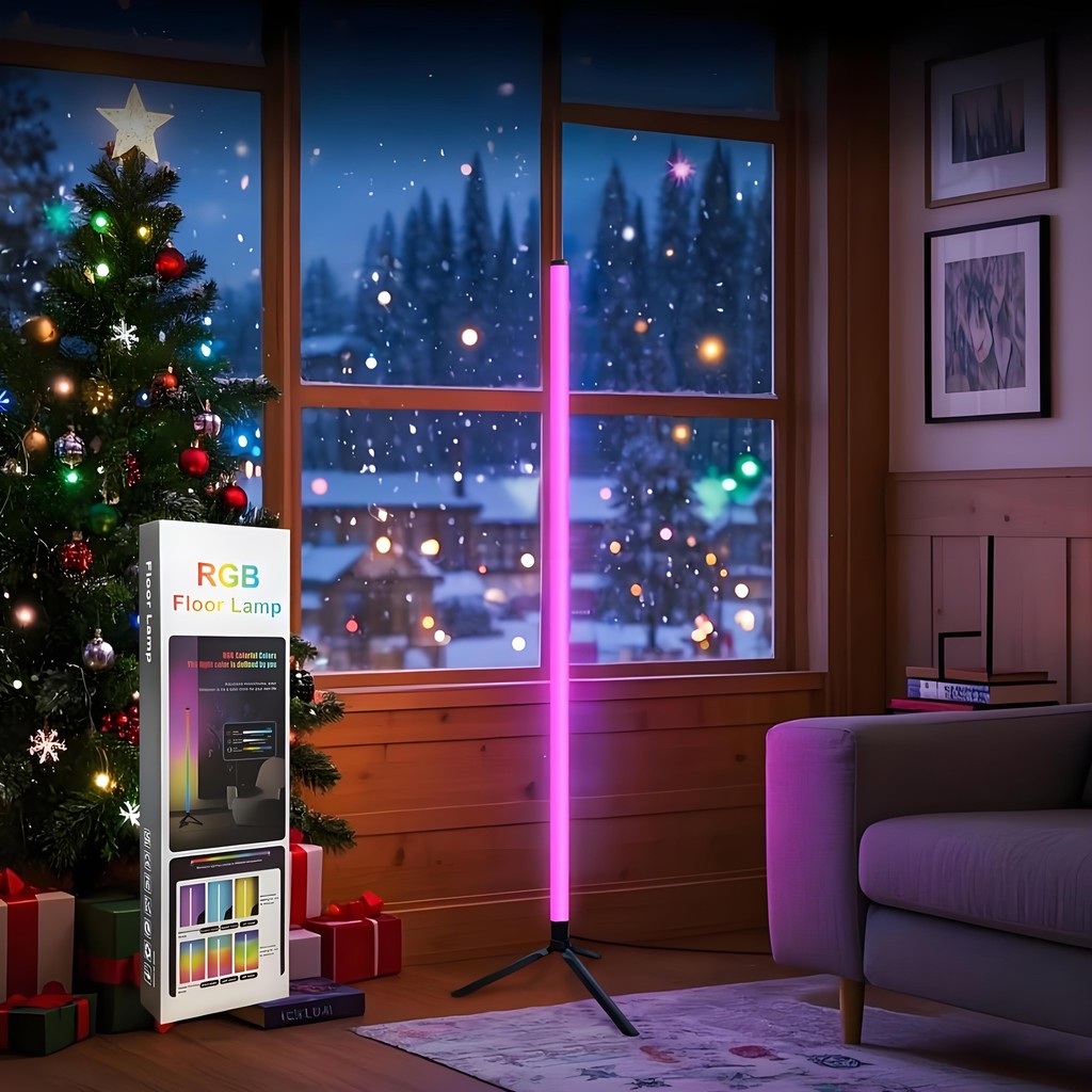 Đèn sàn ba chân có điều khiển từ xa, đèn đứng có đèn Led Rgb, thích hợp cho phòng chơi game, phòng ngủ, phòng khách Đèn ngủ không khí trang trí phòng khách