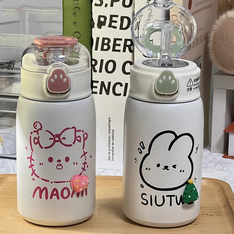 Bình Nước Giữ Nhiệt 400ml Thiết Kế Chân Gấu Dễ Thương, bình nước giữ nhiệt cute, Bằng Thép Không Gỉ chai nước 304