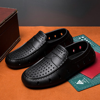 Giày Sandal Mùa Hè Đi Biển Dép Chống Trơn Trượt Thoáng Khí Lái Xe Giày Lỗ Nam Rỗng Thoáng Khí Một Chân