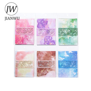 JIANWU Màu Blur Series Vintage Màu Nước Sương Phong Cảnh Cắt Dán Sổ Lưu Niệm Chất Liệu Giấy Sáng Tạo Rác Tạp Chí Văn Phòng Phẩm