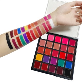 Lip Gloss Palette 25 Colours Matte and Cream Lady Waterproof Lipstick Beauty Cosmetic Lip Stain Set Gift Set for wsdvn