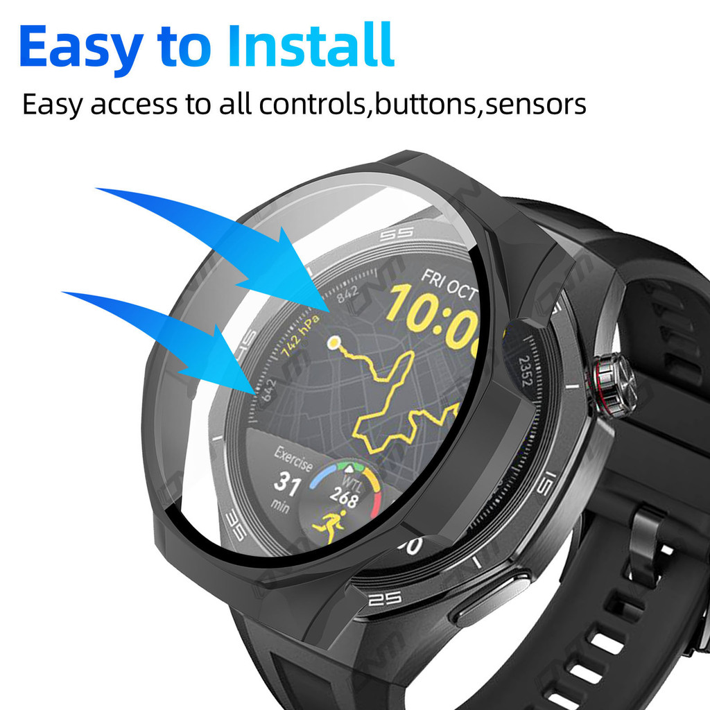 Kính + Ốp Lưng Cho Huawei Watch GT2 GT2e GT3 GT4 GT5 Pro 42mm 46mm 41mm Đồng Hồ Thông Minh Bảo Vệ Màn Hình Toàn Diện PC Kính Cường Lực GT2 GT2e GT3 GT4 GT5 Pro Ốp Lưng Không Cân
