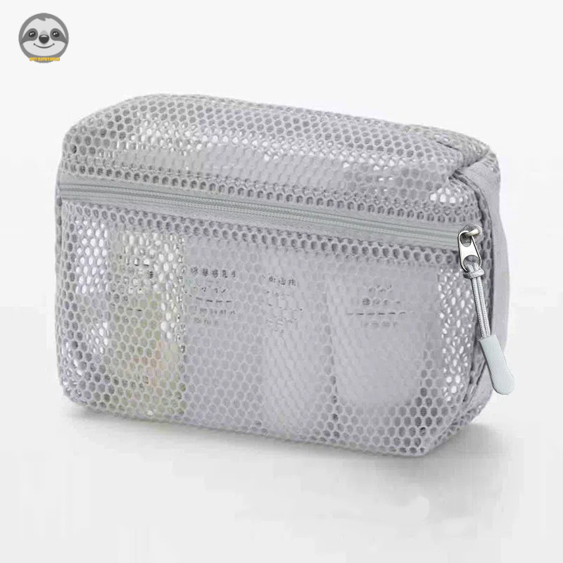 Phong cách Nhật Bản Muji Style / Túi đựng mỹ phẩm lưới trong suốt Nylon / Túi vệ sinh du lịch di động