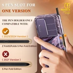 GVIEWIN cho Samsung Galaxy Z Fold 6 Ốp lưng có giá đỡ bút S, [Vỏ máy ảnh trượt & Bảo vệ màn hình], Bảo vệ bản lề chắc chắn Vỏ điện thoại đá cẩm thạch bảo vệ chống sốc cho Z Fold 6 (Q — ảnh 3