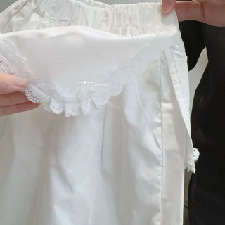 Quần ống rộng viền ren cho bé gái mùa hè phong cách Hàn Quốc quần ống đứng đơn giản cho bé quần dài màu trắng cho bé