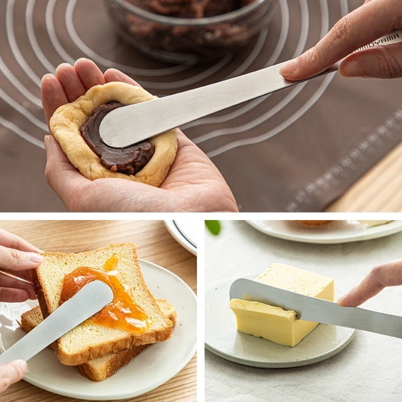 1 / 2 Chiếc Đa Năng Tay Cầm Dài Đầu Phẳng Thìa Thép Không Gỉ Bánh Bao Nhồi Muỗng Bộ Đồ Ăn