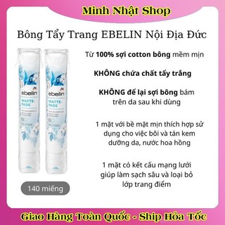 Bông tẩy trang EBELIN của Đức mẫu rất nhẹ và mềm chất liệu 100% cotton