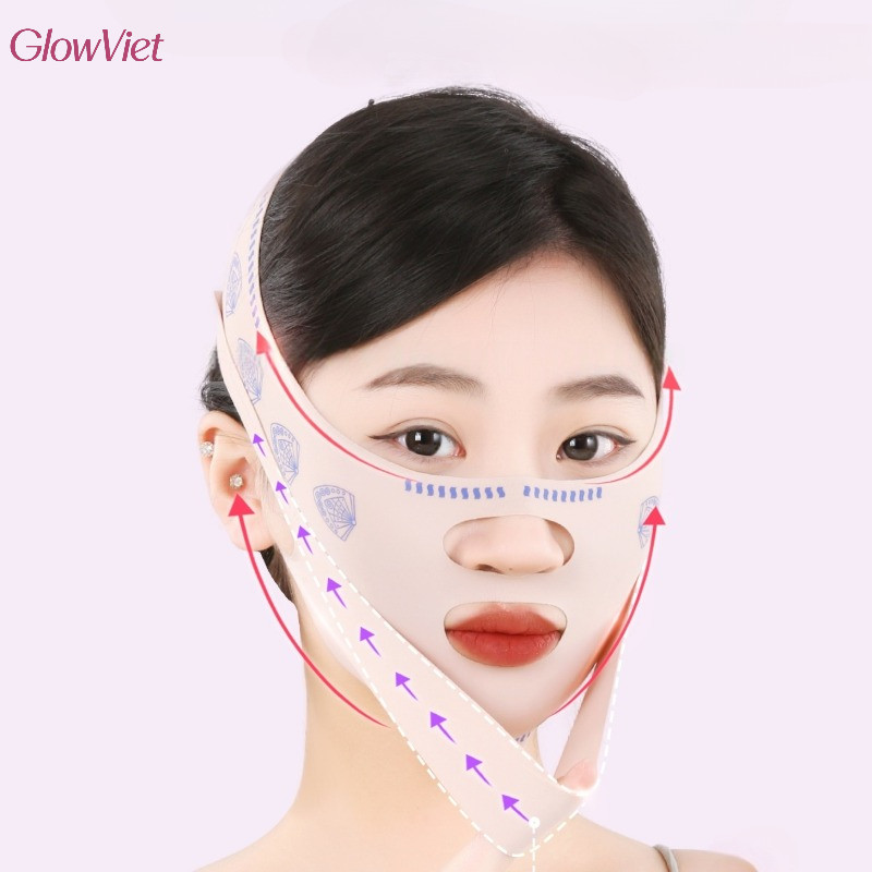 Mặt Nạ Nâng Cơ Mặt Tạo Cằm Chữ v Thon Gọn,Thiết Kế Ôm Khít Cấu Trúc Xương,Ép Kép 360° Định Hình Mặt V-Line