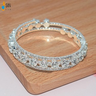 Vòng tay kim cương giả Ferroalloy Thiết kế cổ điển tuyệt vời Vòng tay tròn cho các sự kiện tiệc Hẹn hò hàng ngày